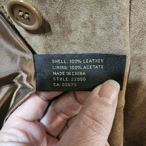 Braemar 100% Genuine Suede Button Up Women's Tan Jacket  Size Lg - Picture 9 of 9